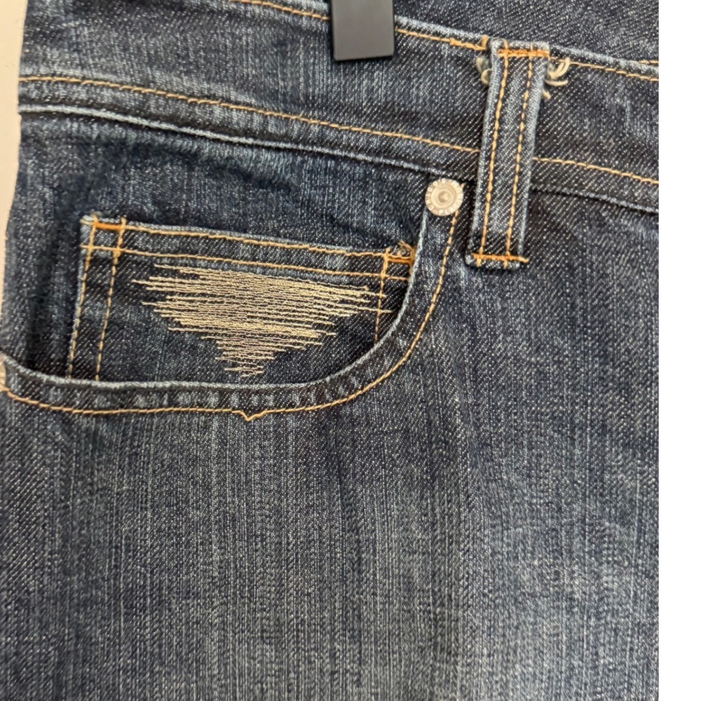 Chico's Platinum Embroidered Sequin Jeans Dark Wash Straight Ankle Blue 14 2.5 - Picture 3 of 6